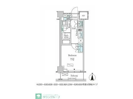 ラティエラ武蔵小杉(1K/6階)の間取り写真