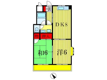 マツヒラマンション(2DK/3階)の間取り写真
