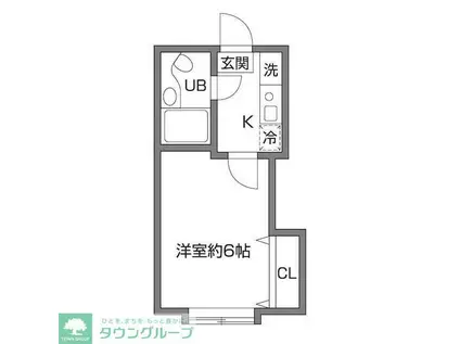 アーバンハイム成城2(1K/1階)の間取り写真