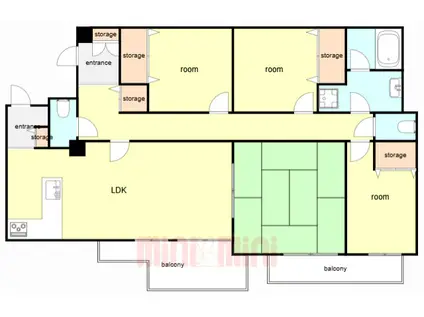ロイヤルメゾン甲陽園Ⅱ(4LDK/2階)の間取り写真