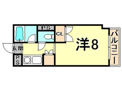 エルヴィゴール北口(ワンルーム/2階)の間取り写真