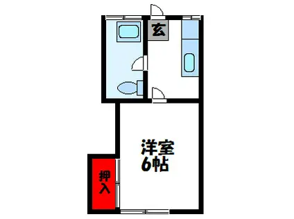 汐入コーポ(1K/1階)の間取り写真