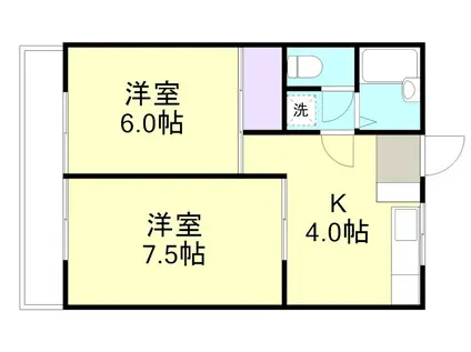 グランドールマンション(2DK/3階)の間取り写真