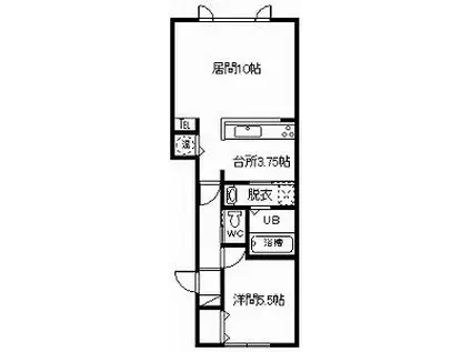 イーストコート(1LDK/1階)の間取り写真