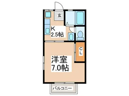 ハイツSO1A棟(1K/1階)の間取り写真