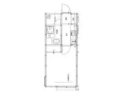 ラハイナ井土ヶ谷(1K/1階)の間取り写真