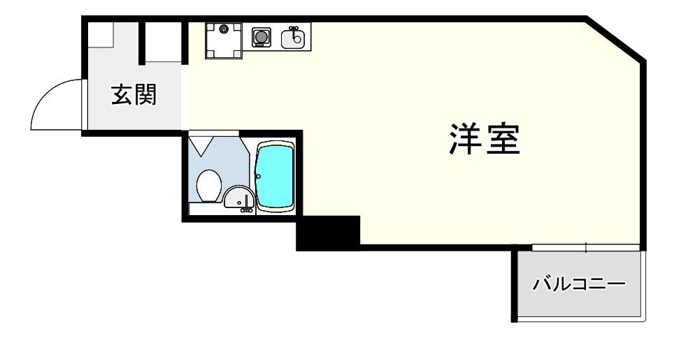 クレドール西明石Ⅲ(ワンルーム/3階)の間取り写真