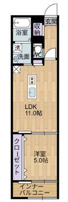 GROWTH DAIOU(1LDK/4階)の間取り写真