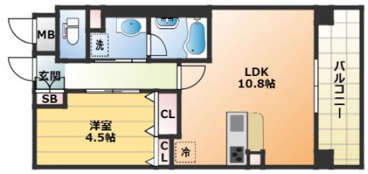ラ・リヴィエール(1LDK/8階)の間取り写真