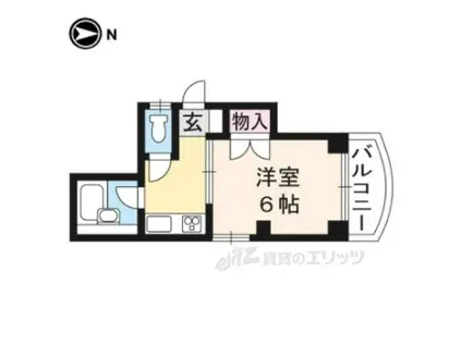 シャトレ一条(1K/2階)の間取り写真