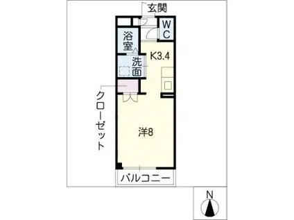 フモールナカネ(1K/2階)の間取り写真