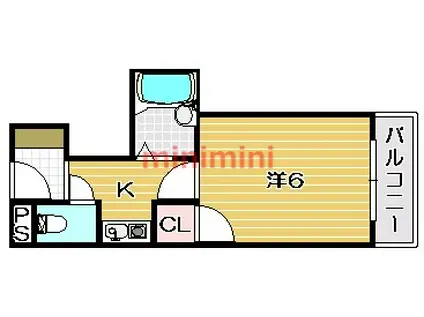 オマージュ南茨木(1K/4階)の間取り写真