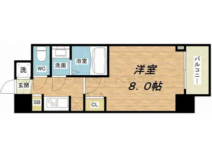S-RESIDENCE 都島(1K/8階)の間取り写真