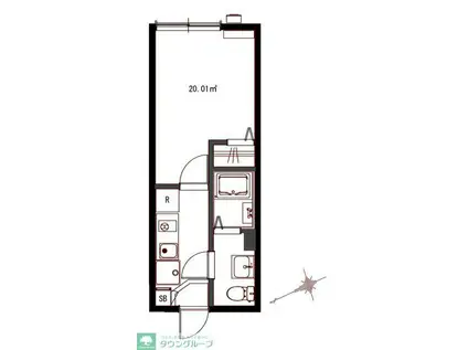 モダンアパートメント津田沼イースト(1K/1階)の間取り写真
