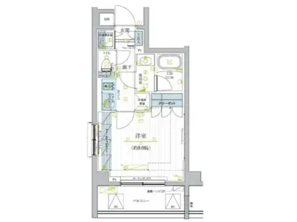 ブライズ蒲田イースト(1K/2階)の間取り写真