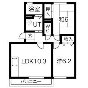 セジュールN I棟(2LDK/3階)の間取り写真