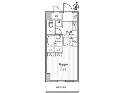プレサーブ・K(1K/5階)の間取り写真