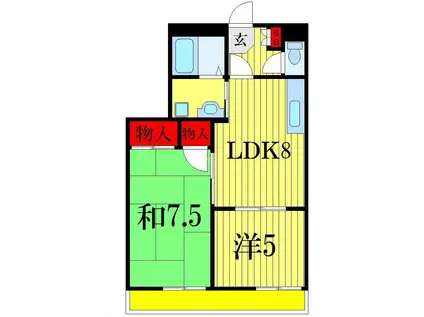 トレボーンミモミI(2LDK/2階)の間取り写真
