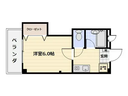 ペリジー(1K/1階)の間取り写真