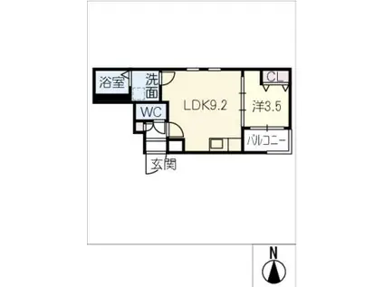 リブレコート太閤通(1LDK/1階)の間取り写真