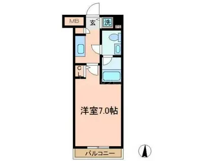 MAJORLAND横濱鶴見(1K/6階)の間取り写真