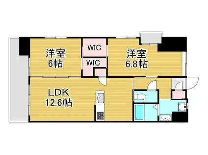 サンシャイン・キャナル小倉(2LDK/11階)の間取り写真