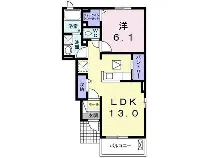 レジデンス BREEZEⅢ(1LDK/1階)の間取り写真