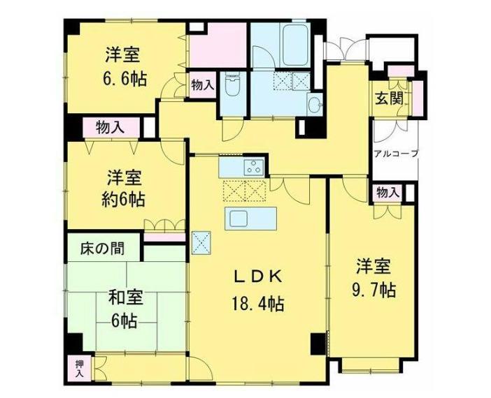 グランフレーヴ(4LDK/1階)の間取り写真