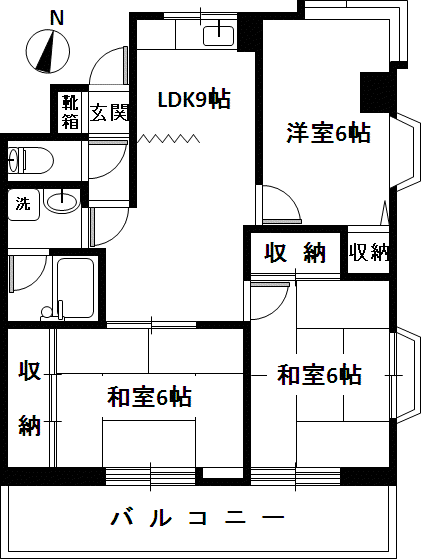 レジデンス・サンク(3LDK/2階)の間取り写真