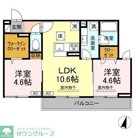 リートゥス湘南辻堂(2LDK/1階)の間取り写真