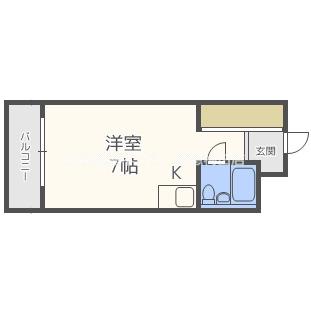 ハイツ衣笠(ワンルーム/1階)の間取り写真