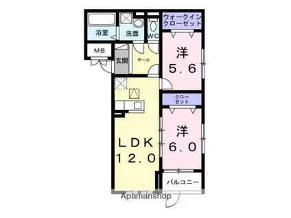ロイヤルメゾン北巽 I(2LDK/3階)の間取り写真