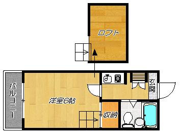 野崎KS(1K/3階)の間取り写真