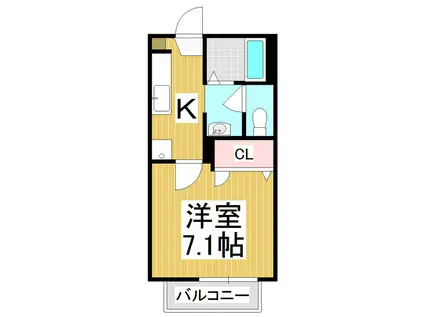 ルミエールC(1K/1階)の間取り写真