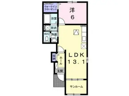 ミルキーV(1LDK/2階)の間取り写真