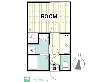 フルセイル南町田II(1K/2階)の間取り写真