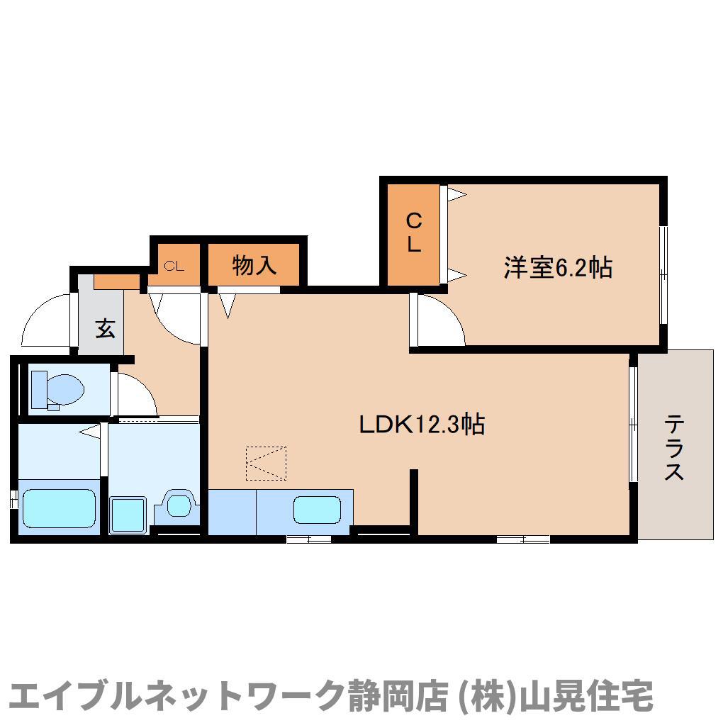 ラブリーKI(1LDK/1階)の間取り写真