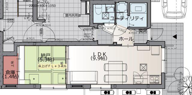 BIARRITZ SANNO(1LDK/1階)の間取り写真