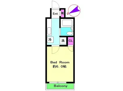 プリミエール読売ランド(1K/3階)の間取り写真