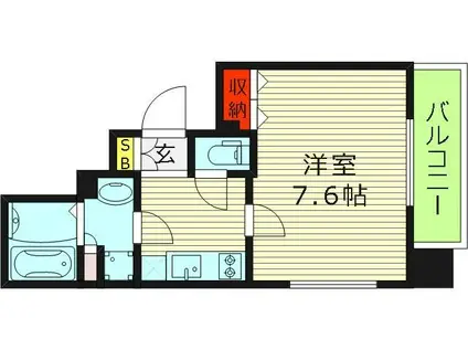 AMABILE森之宮(1K/3階)の間取り写真