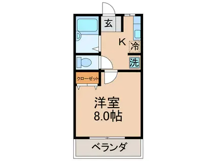 リッチモンド太田下町(1K/2階)の間取り写真