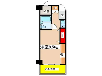 CRESCENT COURT KAWASAKI(ワンルーム/2階)の間取り写真