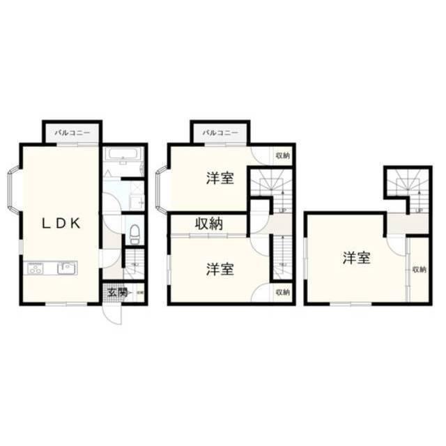 スパイラルヒル(3LDK/2階)の間取り写真