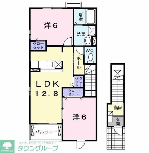 ピュア・キャッスルIV(2LDK/2階)の間取り写真