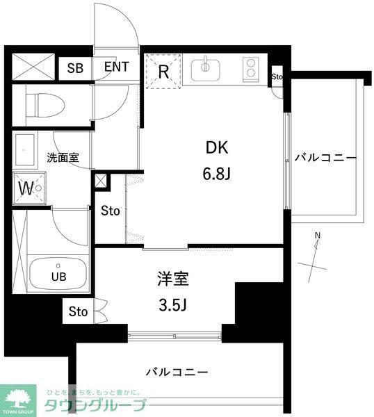 プレディアコート西日暮里(1DK/9階)の間取り写真