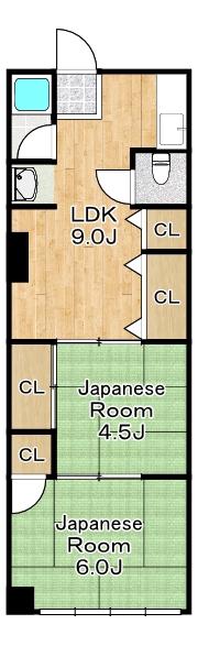 誠幸マンション(3DK/4階)の間取り写真