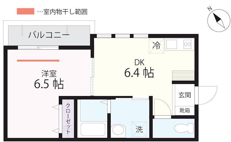 QUIET CRAB HOUSE MIX山手(1DK/3階)の間取り写真