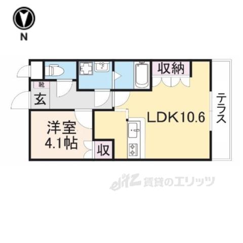 クアトロセゾン(1LDK/1階)の間取り写真