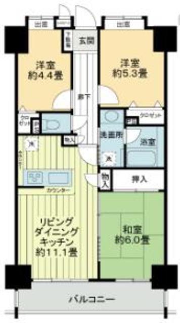 ライオンズマンション本川越駅前(3LDK/8階)の間取り写真