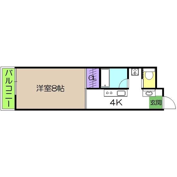 ベネフィットハリマヤ(1K/2階)の間取り写真